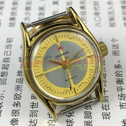 1. Liaocheng TAISHAN 27mm manual mechanical lady watch with gold nails and three hands.  
