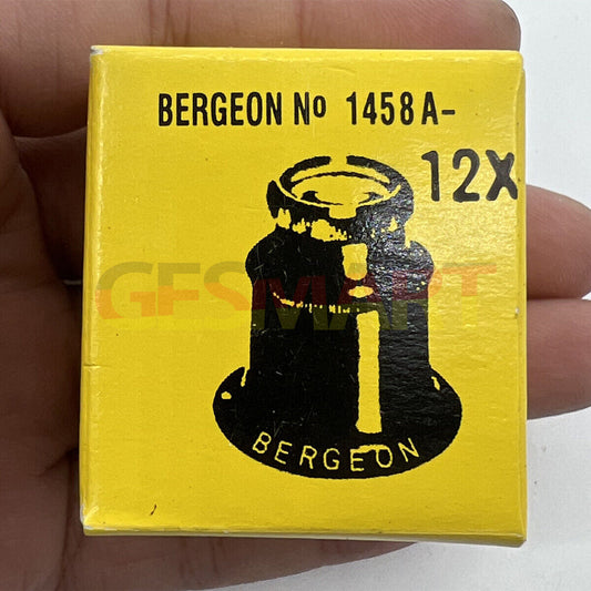 Bergeon 1458A-12 Swiss watchmakers double lens eyeglass with 12x magnification for precise watch repair.