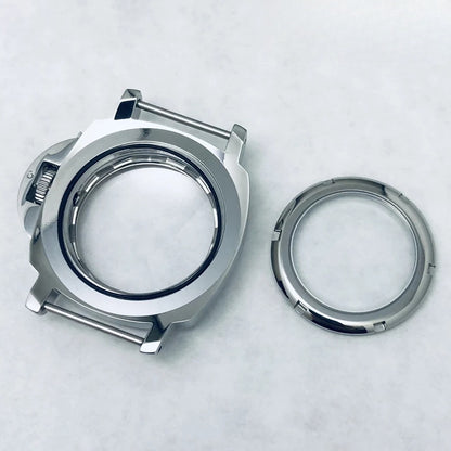 40MM Sapphire Polished Steel Watch Case with Handle Fit NH34 NH35 NH36 NH38