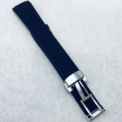 42mm Silver Watch Case Sapphire Glass Rubber Strap For NH35/34 NH36/38 NH70 NH72