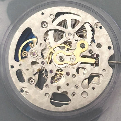 Blue rotor of China Made New 2189 automatic mechanical watch movement with 3 hands, precise timekeeping.