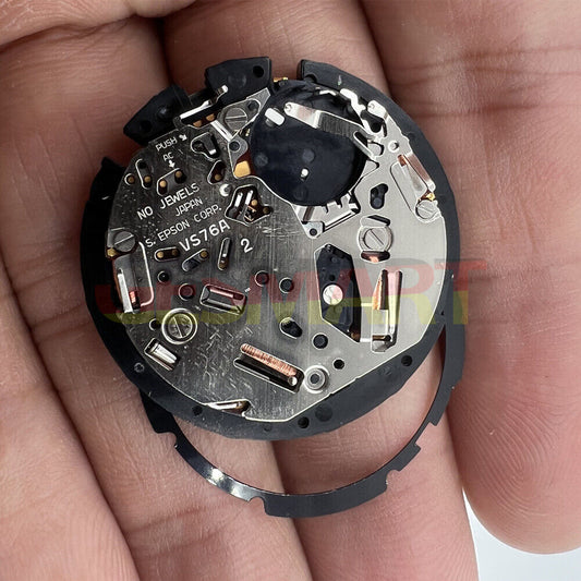 Hattori Epson VS76A solar-powered quartz watch movement, precision Japan-made mechanism.
