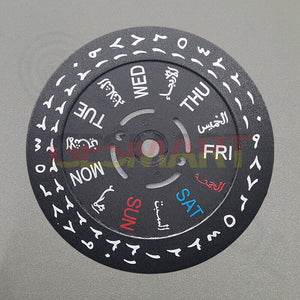 Arabic/English Font Black Date Disk Wheel Week Wheel for Movement NH36 3/3.8