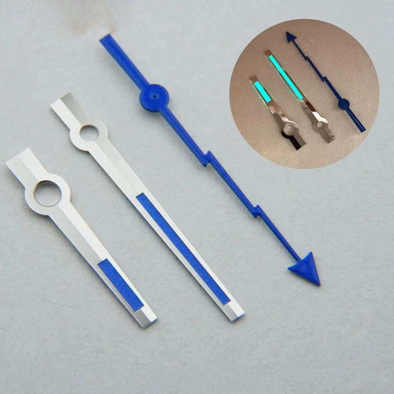 Modified Watch Hands with Blue Luminous for 41 mm Case Fit Datejust RLX3135/3235