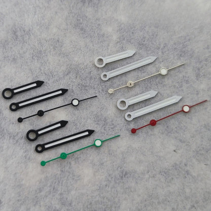 Silver/Black  Watch Hands For NH34 NH35 NH36 NH38 7S26 4R35 4R36 Green Luminous