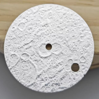 White 28.5mm Lunar Surface watch dial for NH35 NH36 movement, perfect for watch customization.