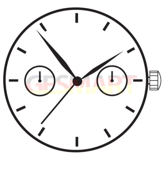 Hattori Epson TMI VX3H quartz watch movement with stem, Japan made, precise timekeeping for watch repairs.