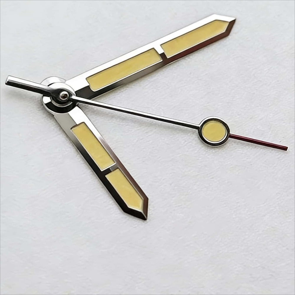 8x12x12.5mm Yellow Painted Green Lume Watch Hands Fit for NH35 NH36
