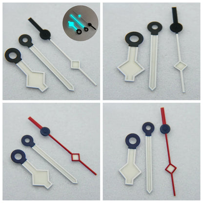 Modified Snowflake Watch Hands Hands Fit 8N24 Movement Blue lume Watch Pointers