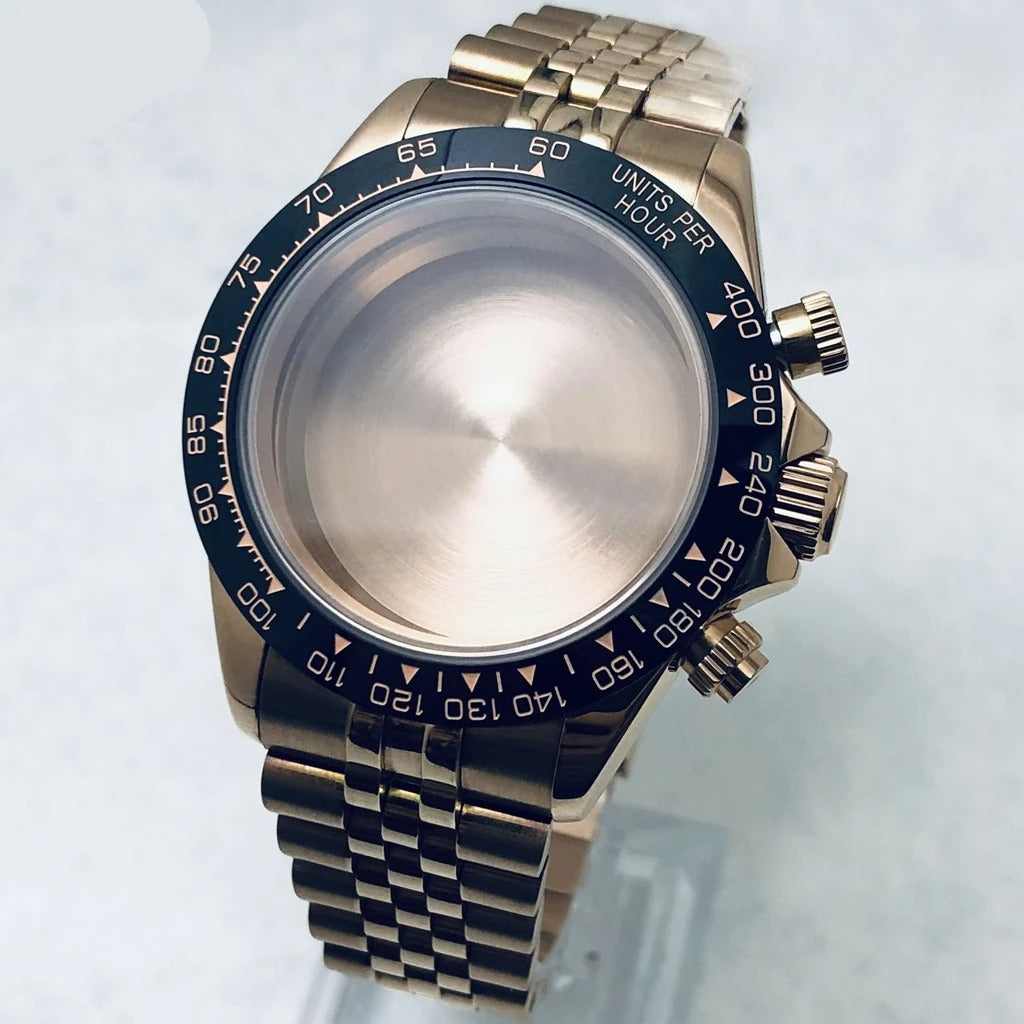 40mm Multicolor Watch Case Sapphire Glass Ceramic/Steel Bezel Fit VK63A