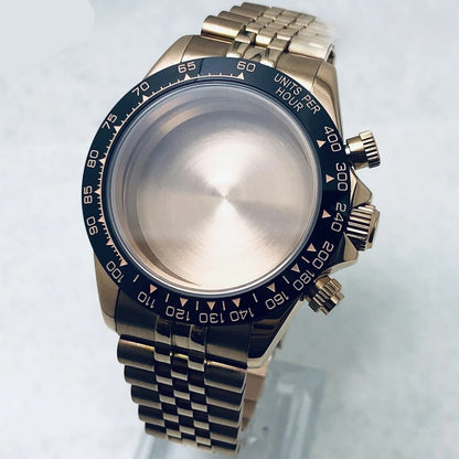 40mm Multicolor Watch Case Sapphire Glass Ceramic/Steel Bezel Fit VK63A