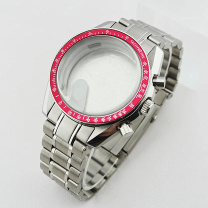 39.7mm Stainless Steel Watch Case Sapphire Glass with Chapter Ring for VK63