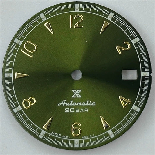 Golden Nail Vintage 30mm Olive Green Modified Green Luminous Watch Dial for NH35