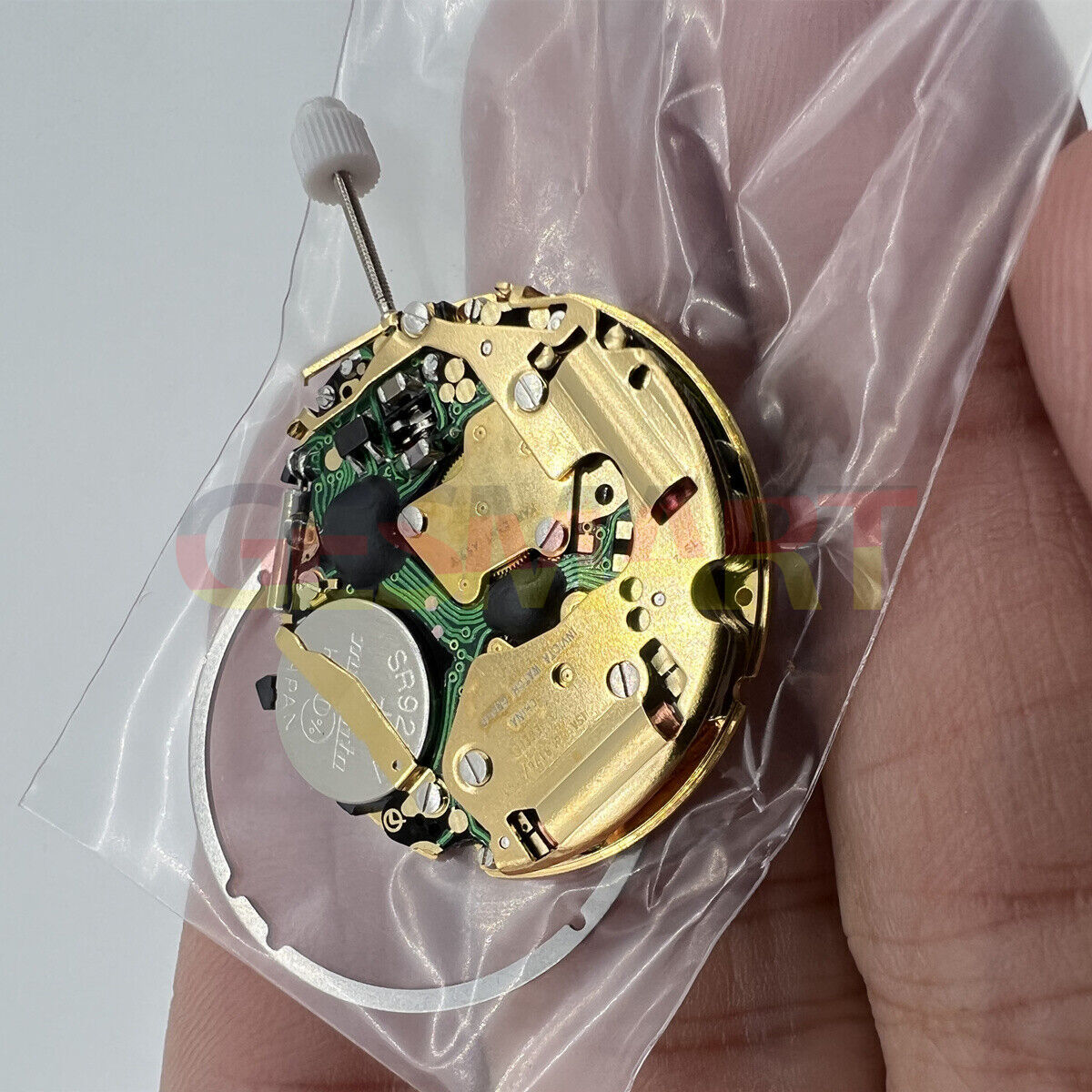 Watchmakers ISA 8176-2050 quartz watch movement with small second and date at 6 for precise repairs