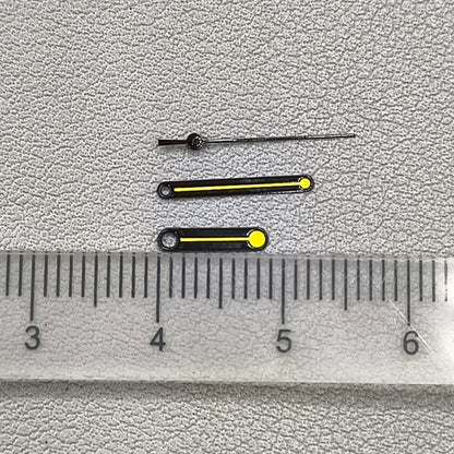 2 Sets Round Tip Black Trim Yellow Painted Hands Set for Ronda 515 Movement