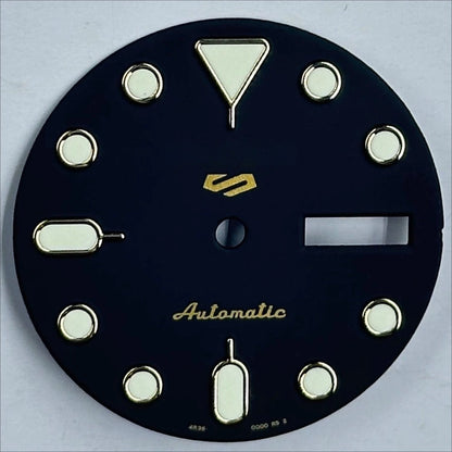 Cadran de montre Datejust vert luminescent avec garniture noire et dorée pour mouvement NH35 NH36