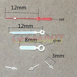 12mm Red Second Hand Silver Trim Watch Hands for Miyota OS10 OS20 OS60 OS80