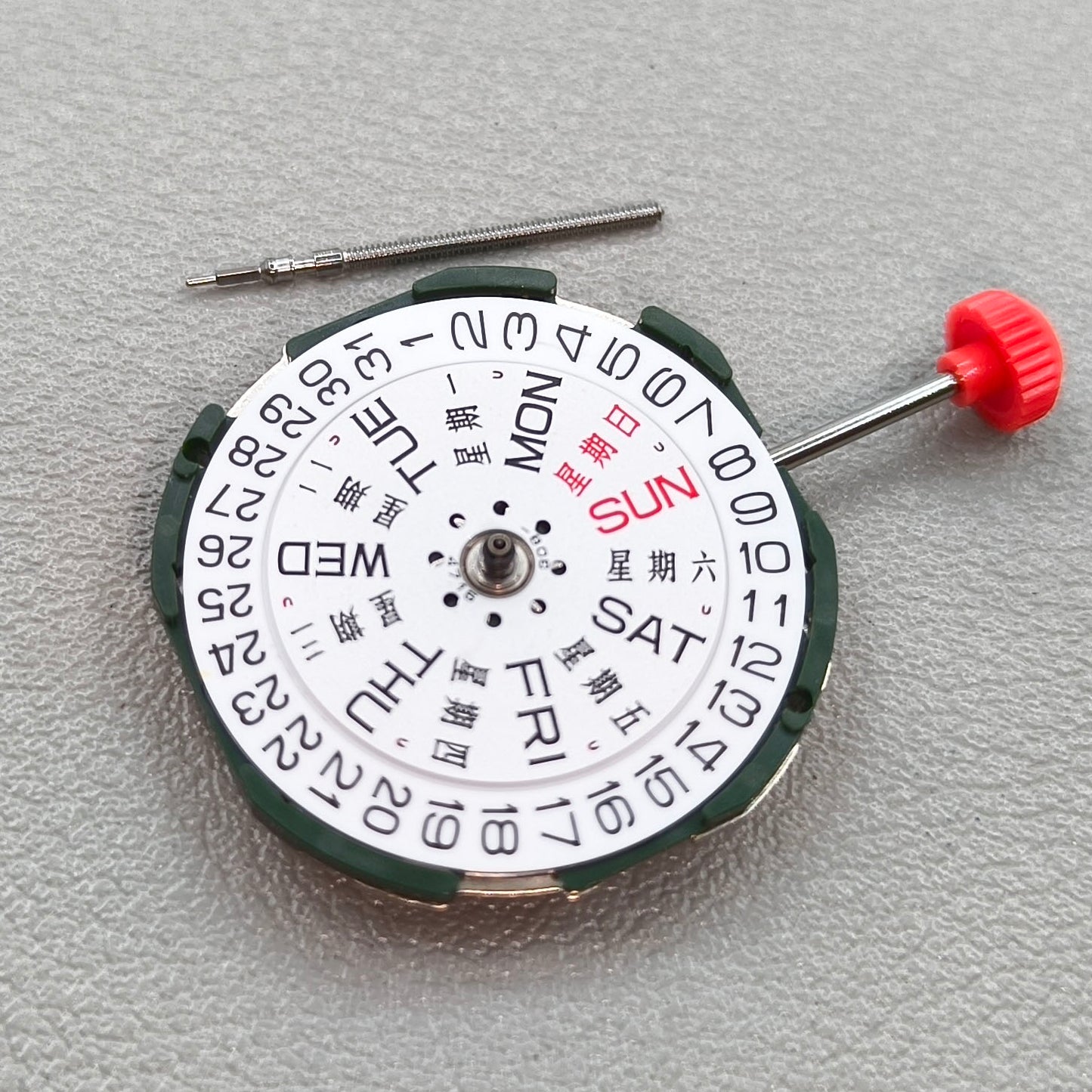 Miyota 2105 3 Hands Quartz Movement Day Date Movement With Watch Stem