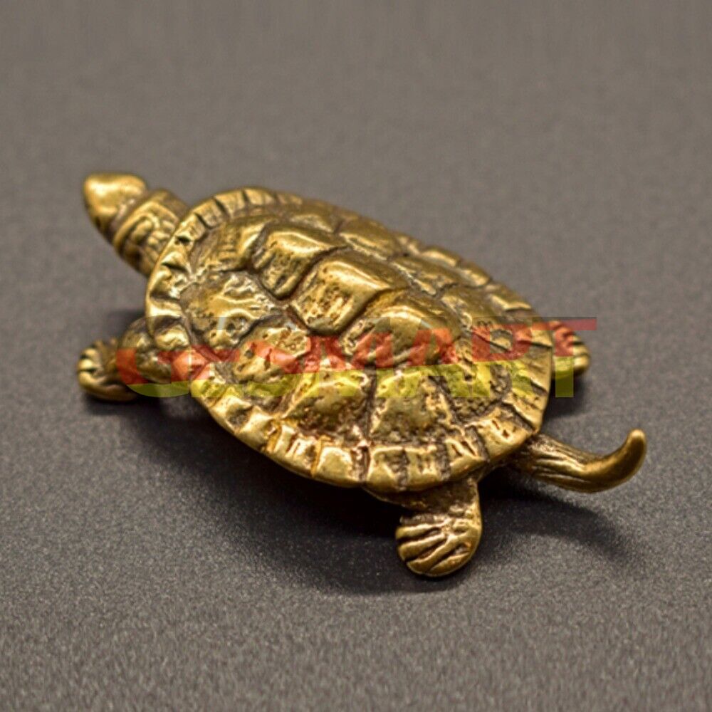 Solid copper Longevity Turtle trinket with vintage bronze finish, featuring intricate hand-carved details.