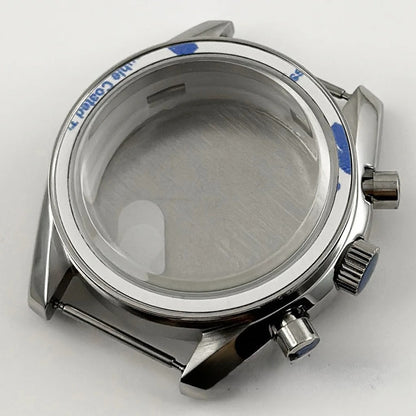 PVD Black 40mm Men's Watches Metal Watch Case For VK63 VK64 for 20mm Strap