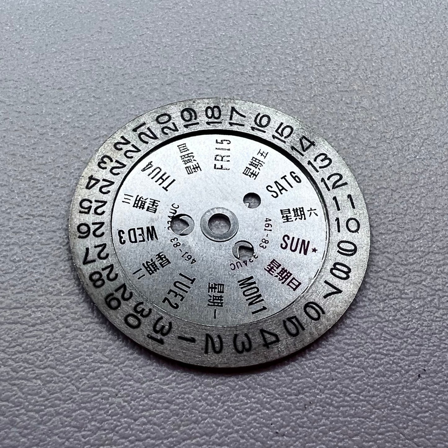 Silver Date/Week Disk Date Wheel Generic for Orient 46941 46943 Movement Date@3
