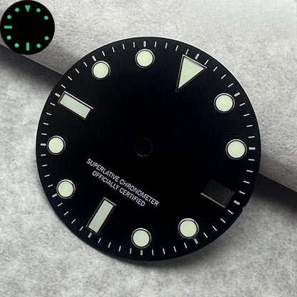 28.5mm Single Calendar Luminous Watch Dial Fit NH35 NH36 Red Black Gray Green