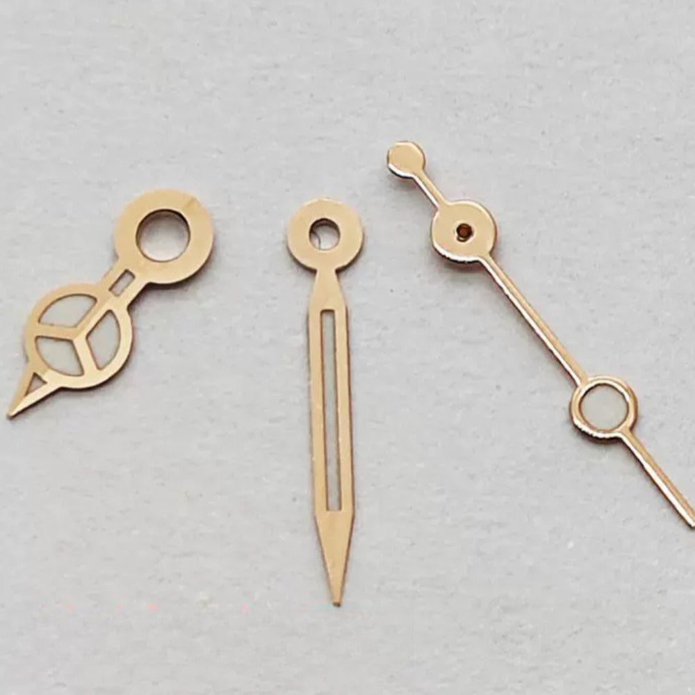 8x8x5mm Rose Golden Trim Green Lume Watch Hands Set for NH05 NH06 Movement