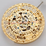 China Made HZ27AOB Golden Hollow Calendar Automatic Mechanical Movement