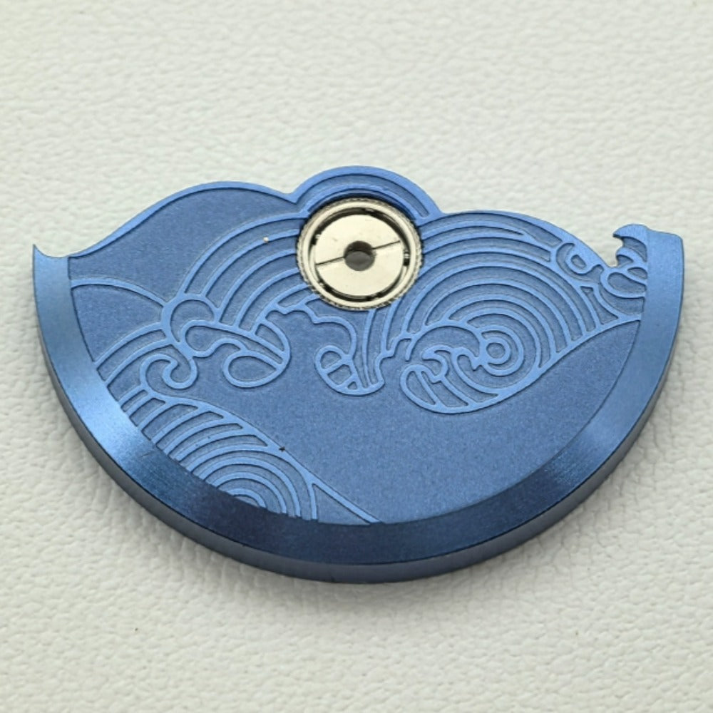 Blue modified auspicious cloud rotor oscillating weight for NH35 NH36 watch movement.