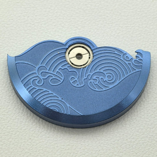 Blue modified auspicious cloud rotor oscillating weight for NH35 NH36 watch movement.