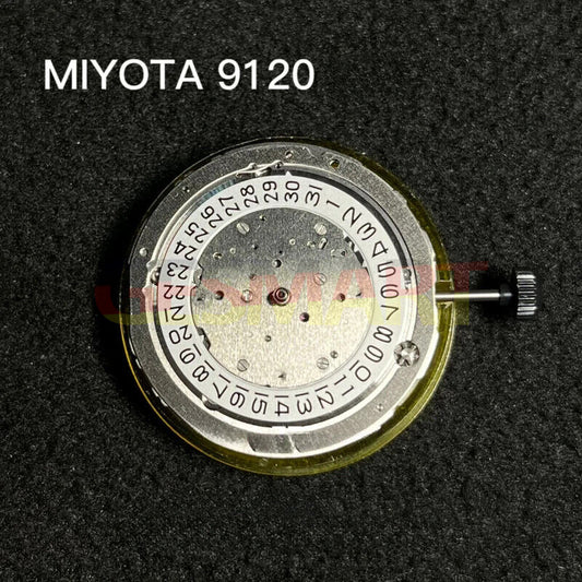 MIYOTA 9120 automatic watch movement showing date display at 4.5 on mechanical watch accessory