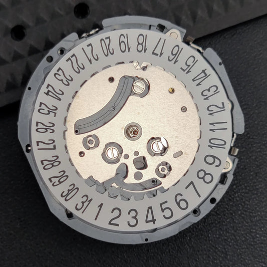 Original Japan VK63A quartz watch part with white date disk at 6 o?clock, single calendar, precise timekeeping