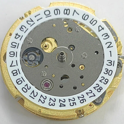 Miyota 8200 golden mechanical watch movement with single calendar, Japan-made precision craftsmanship.