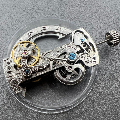 LG0801BS silver long pendulum watch wheel showcasing automatic mechanical movement and sleek design.