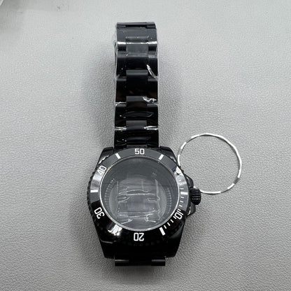 40mm PVD Stainless Steel Strap Sapphire Glass Ceramic Ring Watch Case for NH35/NH36