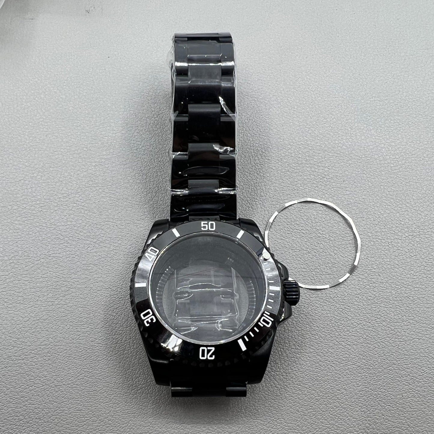Keramikkranz PVD 40mm watch case with sapphire crystal and bracelet, compatible with NH35 NH36 movements.