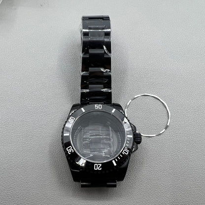 Keramikkranz PVD 40mm watch case with sapphire crystal and bracelet, compatible with NH35 NH36 movements.