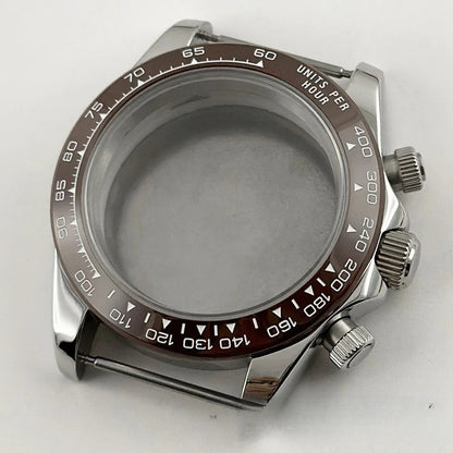 Daytona 40mm Sapphire Glass Watch Case Ceramic Bezel Men's for VK63 VK63A VK64