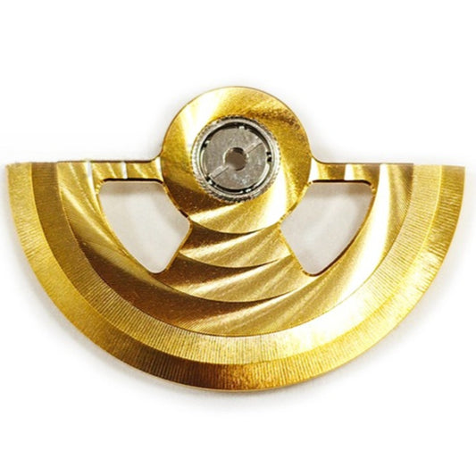 Golden waved symmetrical hollow rotor oscillating weight for NH35 NH36 watch movement.