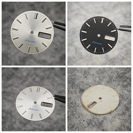 28.5mm Dial Green Luminous Watch Dial with Dual Calendar Window NH36A / 4R36