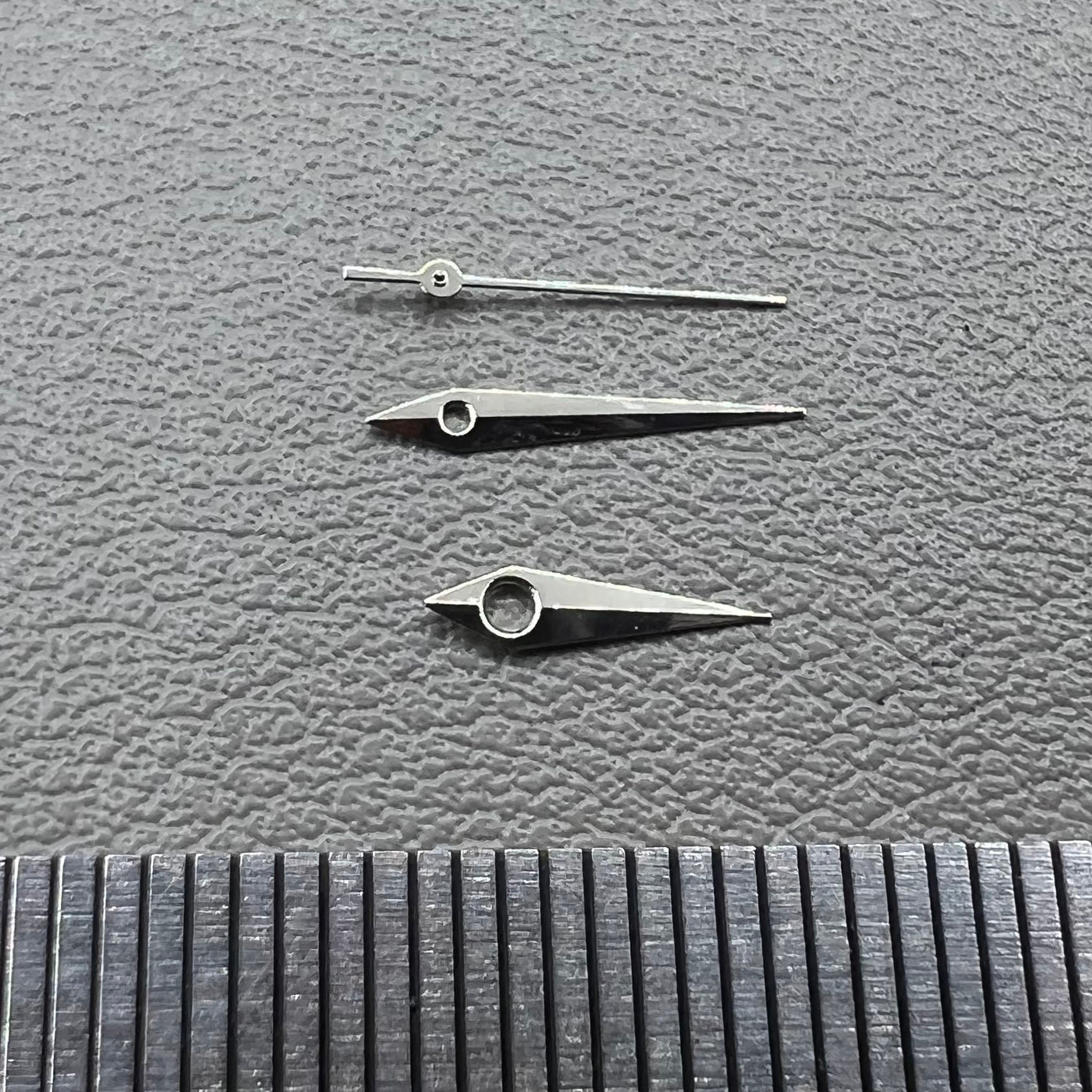 Silver watch hands set for Miyota 2035 movement, sizes 12mm, 11mm, 9mm ? precision fit.