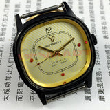 32mm Chinese Xian Manual Mechanical Watch 17 Jews Yellow Dial Black Square Case