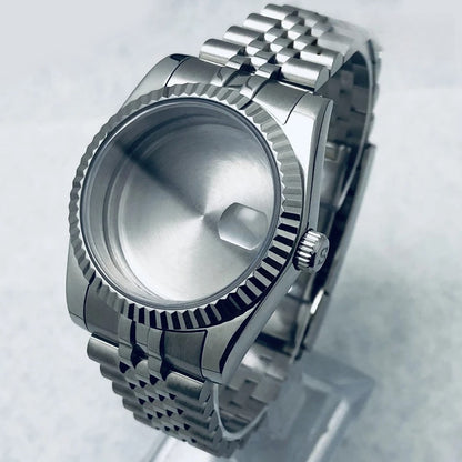 36mm/40mm Fluted Bezel Case Sapphire Glass For Mod  Steel Case Fit Nh35 Nh36