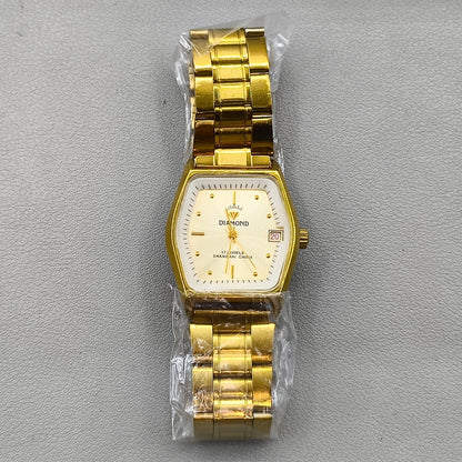 33mm Diamond Shanghai Made Manual Mechanical Golden Watch 17 Jews Single Calendar
