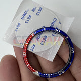 39mm/32.2mm Red Dark Blue Circular Arc Bevel Aluminium Watch Bezel Insert Watch