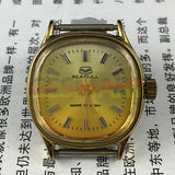 27mm Square Case Orange Yellow Background Seagull Manual Mechanical Ladies Watch