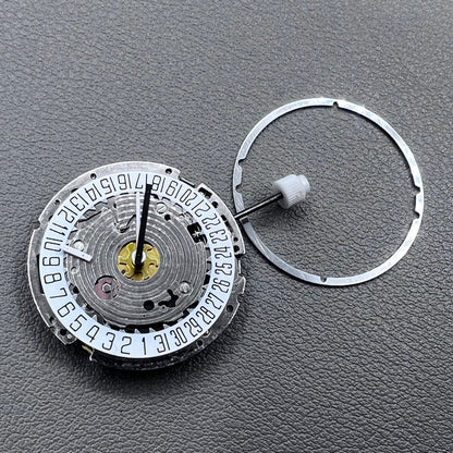 ISA 8171A Quartz Movement 4 Hands White Disk Date@6 Silver Plated