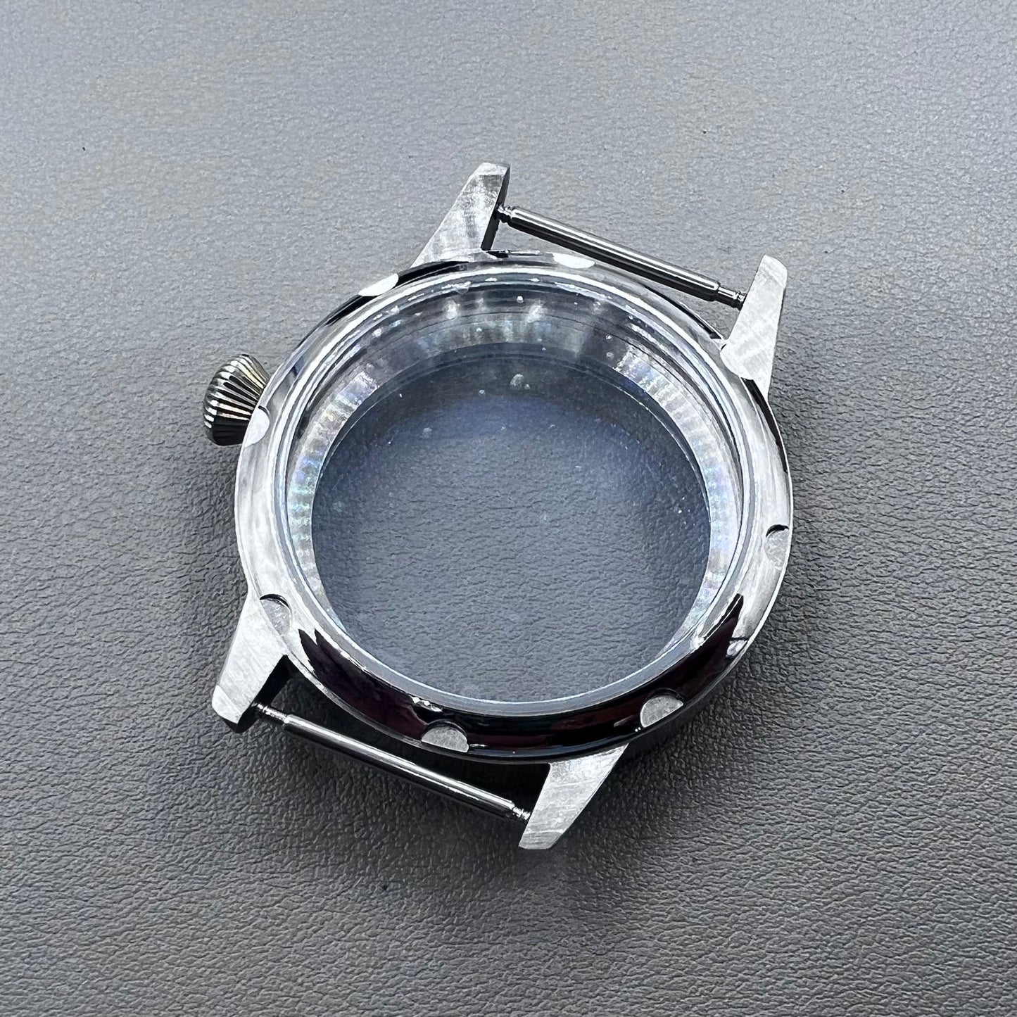 Silver 316L S/S 44mm Watch Case Fit ST3600 3621 ETA 6497 6498 Movement