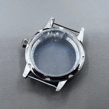 Silver 316L S/S 44mm Watch Case Fit ST3600 3621 ETA 6497 6498 Movement