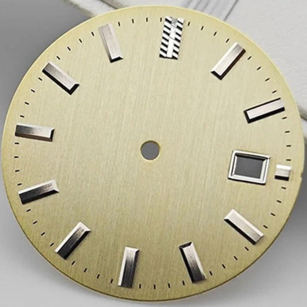 32.5mm Golden Watch Dial for NH35 NH36 No Luminous Replacement
